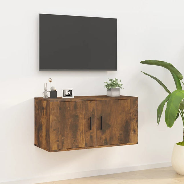 Tv-Wandmeubel 80X34,5X40 Cm Kleurig 1 80 x 34.5 x 40 cm Gerookt eiken