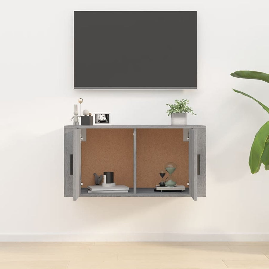 Tv-Wandmeubel 80X34,5X40 Cm Eikenkleurig 1 80 x 34.5 x 40 cm Grijs sonoma