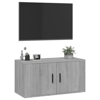 Tv-Wandmeubel 80X34,5X40 Cm Eikenkleurig 1 80 x 34.5 x 40 cm Grijs sonoma
