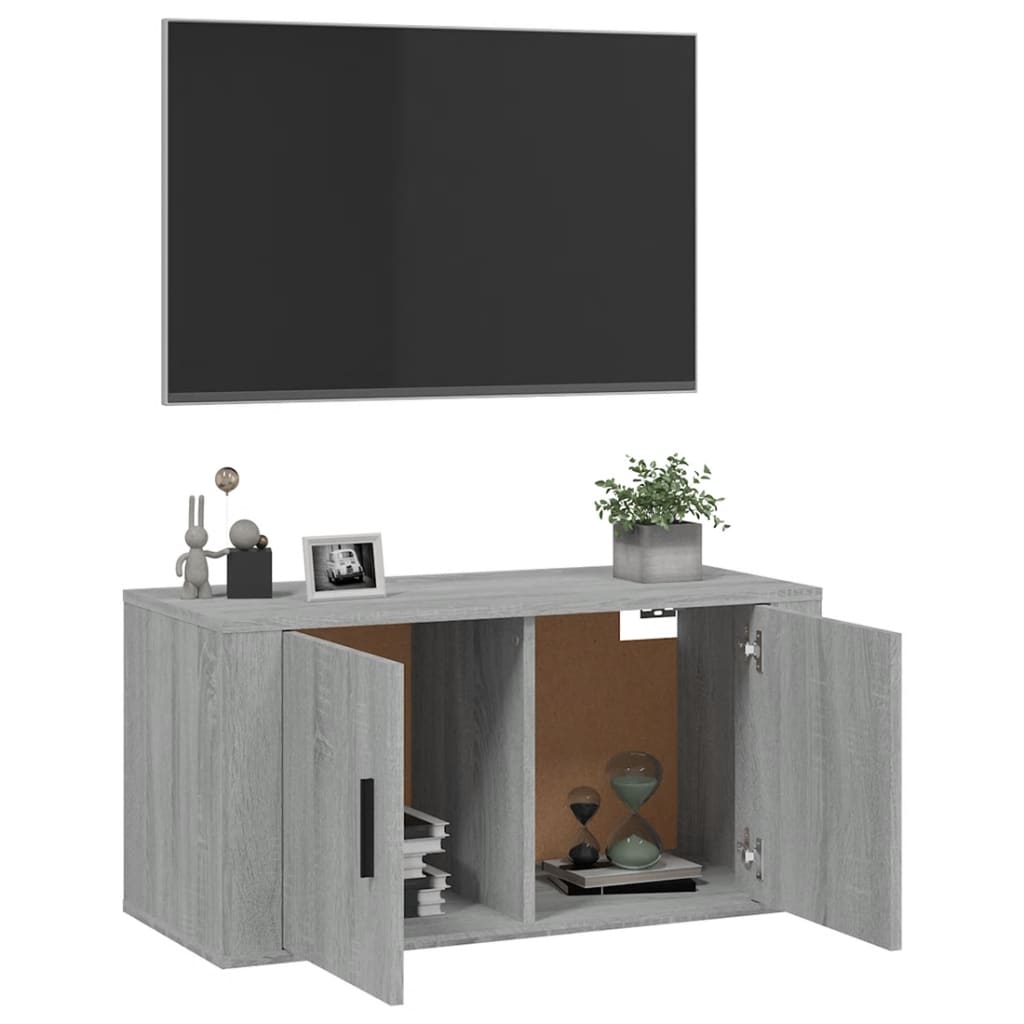 Tv-Wandmeubel 80X34,5X40 Cm Eikenkleurig 1 80 x 34.5 x 40 cm Grijs sonoma