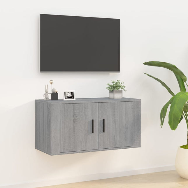 Tv-Wandmeubel 80X34,5X40 Cm Eikenkleurig 1 80 x 34.5 x 40 cm Grijs sonoma