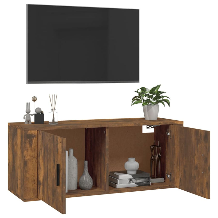 Tv-Wandmeubel 100X34,5X Kleurig Gerookt Eiken 100 cm 40 cm