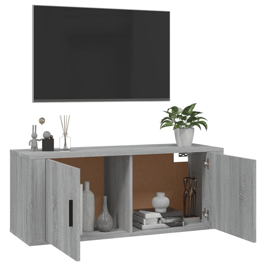 Tv-Wandmeubel 00X34,5X40 Cm Eikenkleurig 1 100 x 34.5 x 40 cm Grijs sonoma