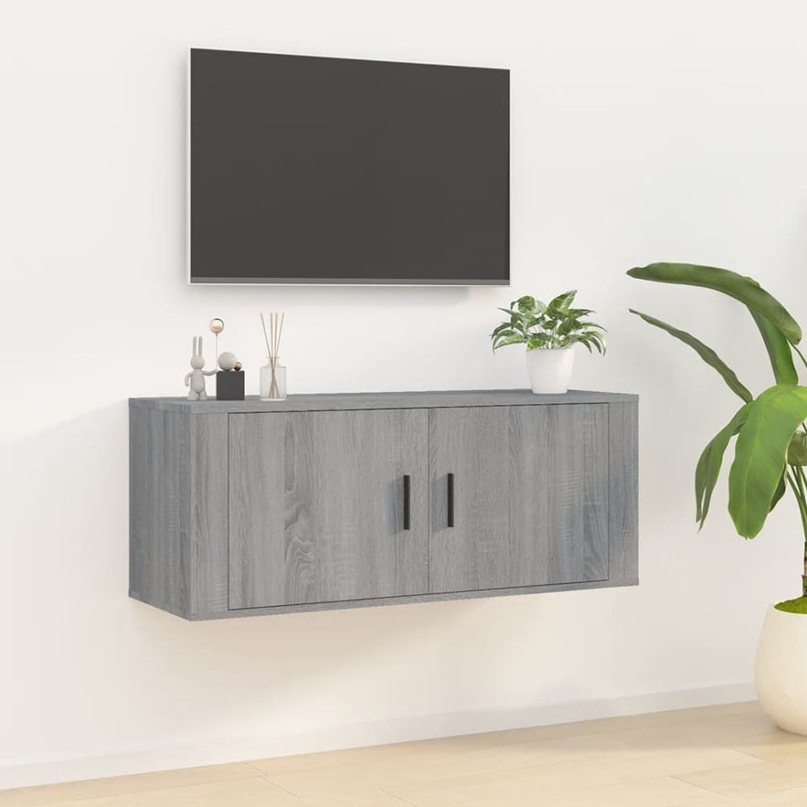Tv-Wandmeubel 00X34,5X40 Cm Eikenkleurig 1 100 x 34.5 x 40 cm Grijs sonoma