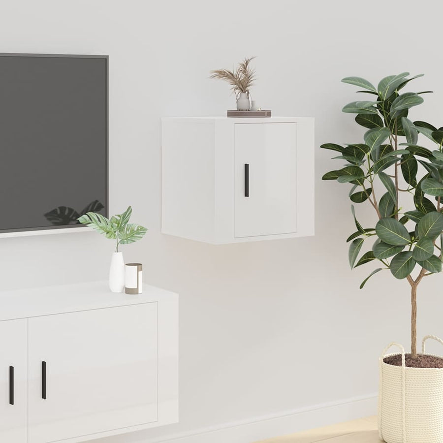 Tv-Wandmeubels 40X34,5X40 Cm 2 40 x 34.5 x 40 cm Hoogglans wit