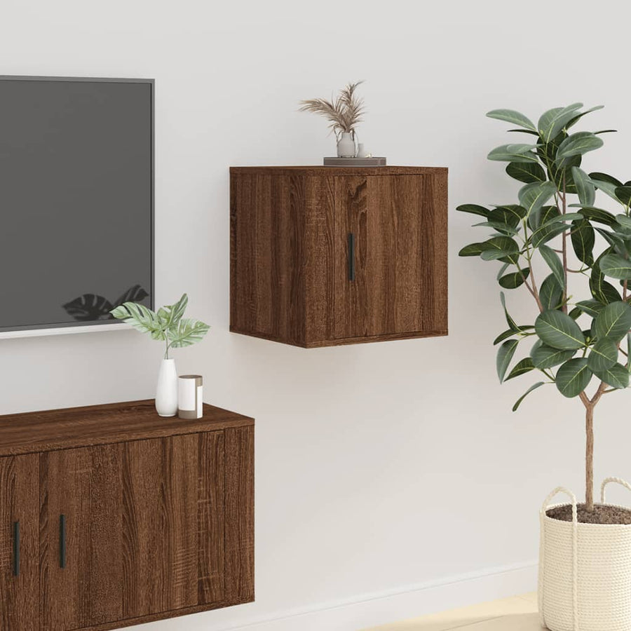 Tv-Wandmeubels 40X34,5X40 Cm 2 40 x 34.5 x 40 cm bruin eikenkleur