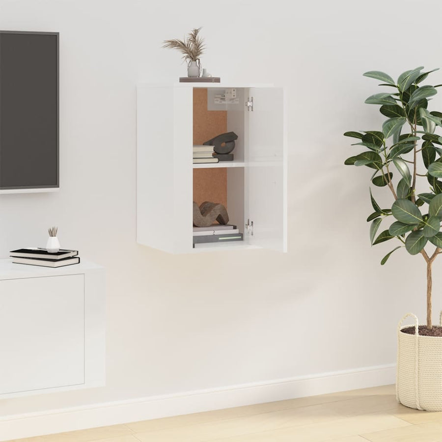 Tv-Wandmeubel 40X34,5X60 Cm 1 40 x 34.5 x 60 cm Hoogglans wit
