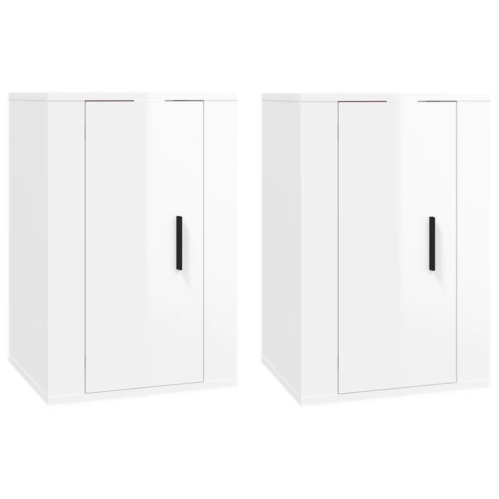 Tv-Wandmeubels 40X34,5X60 Cm 2 40 x 34.5 x 60 cm Hoogglans wit