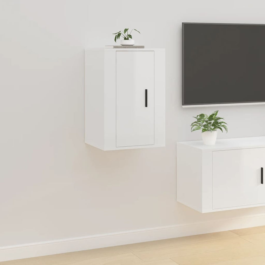 Tv-Wandmeubels 40X34,5X60 Cm 2 40 x 34.5 x 60 cm Hoogglans wit