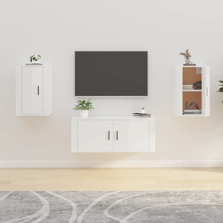 Tv-Wandmeubels 40X34,5X60 Cm 2 40 x 34.5 x 60 cm Hoogglans wit