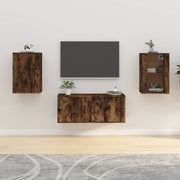 Tv-wandmeubel 40x34,5x60 cm gerookt eiken (2 stuks)