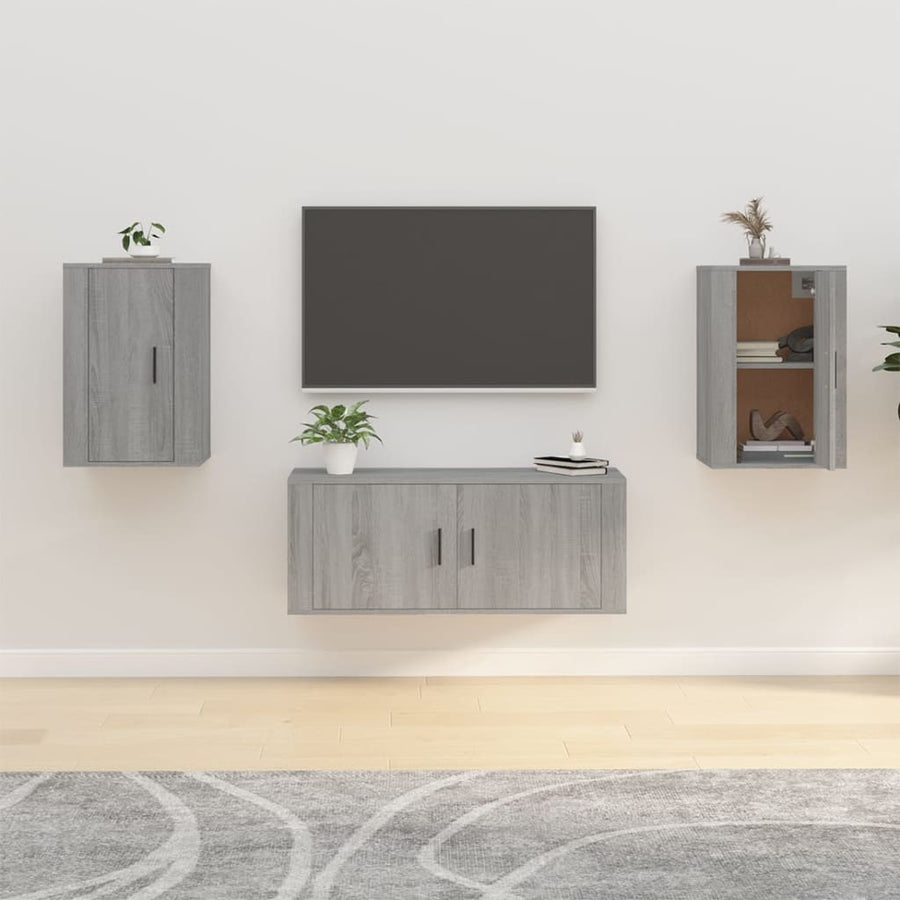 Tv-Wandmeubels 40X34,5X60 Cm Eikenkleurig 2 40 x 34.5 x 60 cm Grijs sonoma