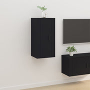 Tv-wandmeubel 40x34,5x80 cm zwart bewerkt hout