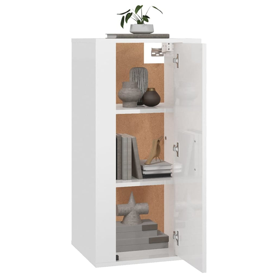 Tv-Wandmeubel 40X34,5X80 Cm 1 40 x 34.5 x 80 cm Hoogglans wit