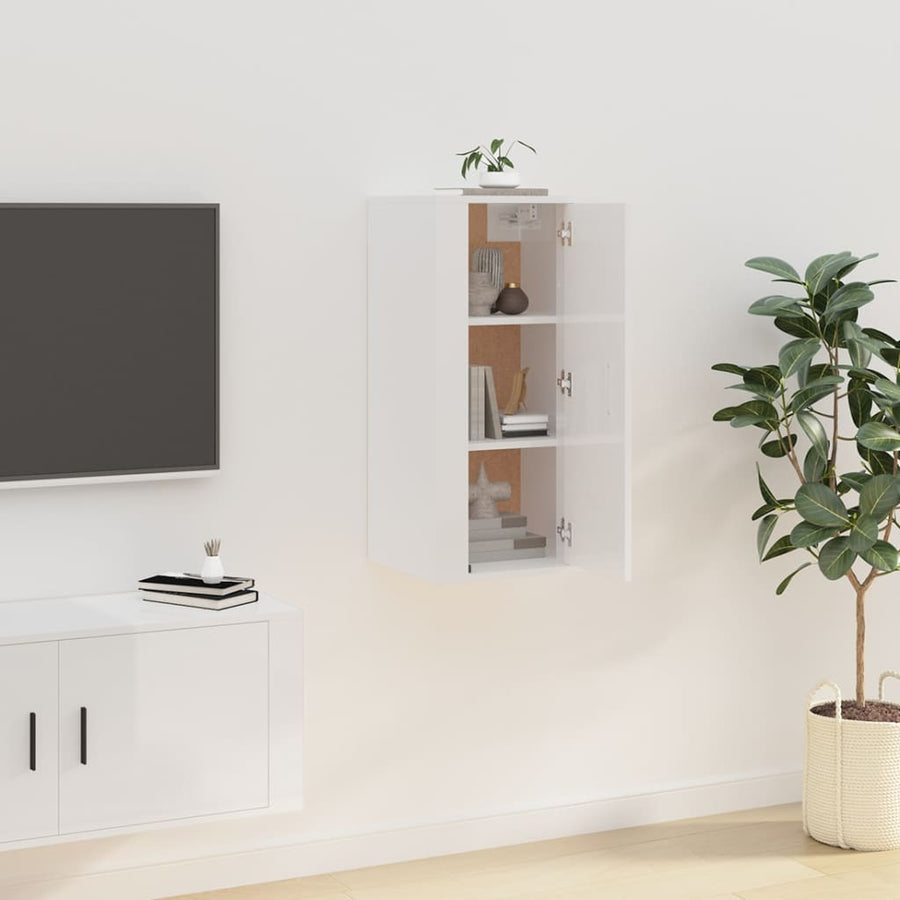 Tv-Wandmeubel 40X34,5X80 Cm 1 40 x 34.5 x 80 cm Hoogglans wit