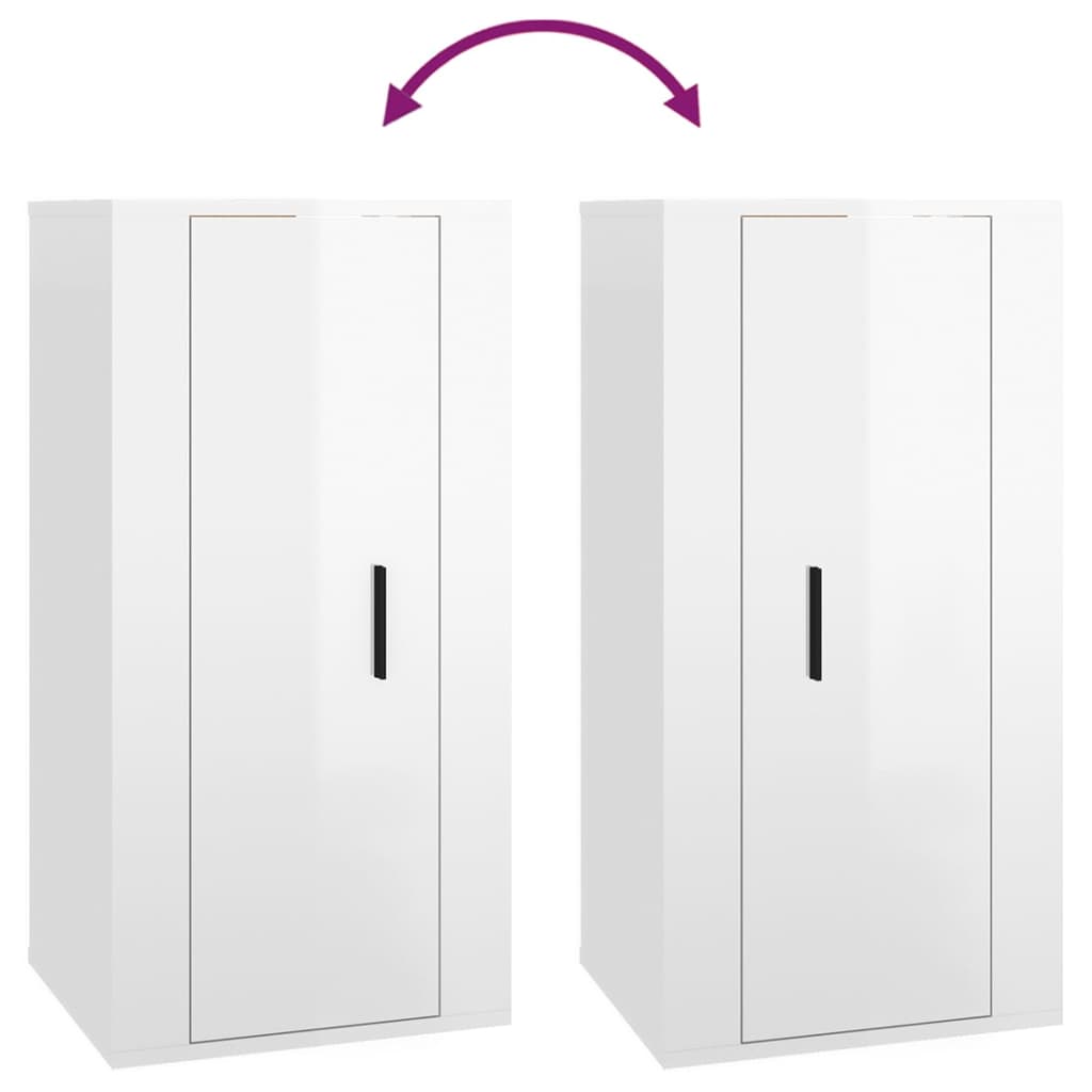 Tv-Wandmeubel 40X34,5X80 Cm 1 40 x 34.5 x 80 cm Hoogglans wit
