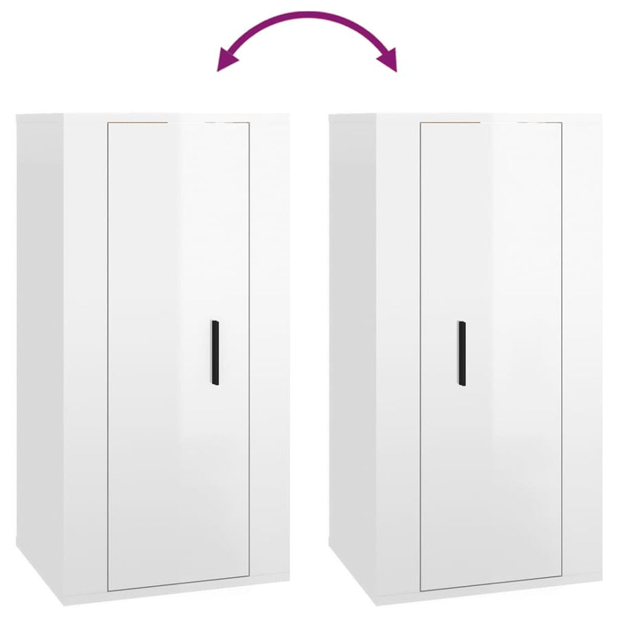 Tv-Wandmeubel 40X34,5X80 Cm 1 40 x 34.5 x 80 cm Hoogglans wit