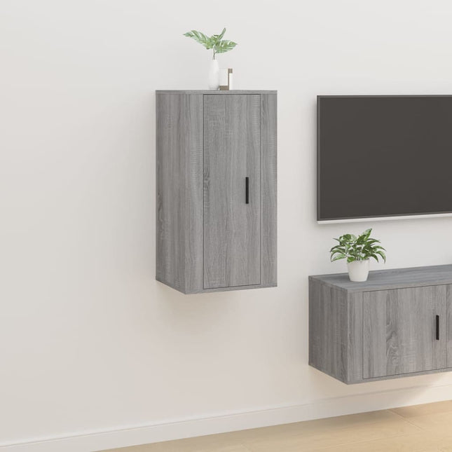 Tv-Wandmeubel 40X34,5X80 Cm Eikenkleurig 1 40 x 34.5 x 80 cm Grijs sonoma