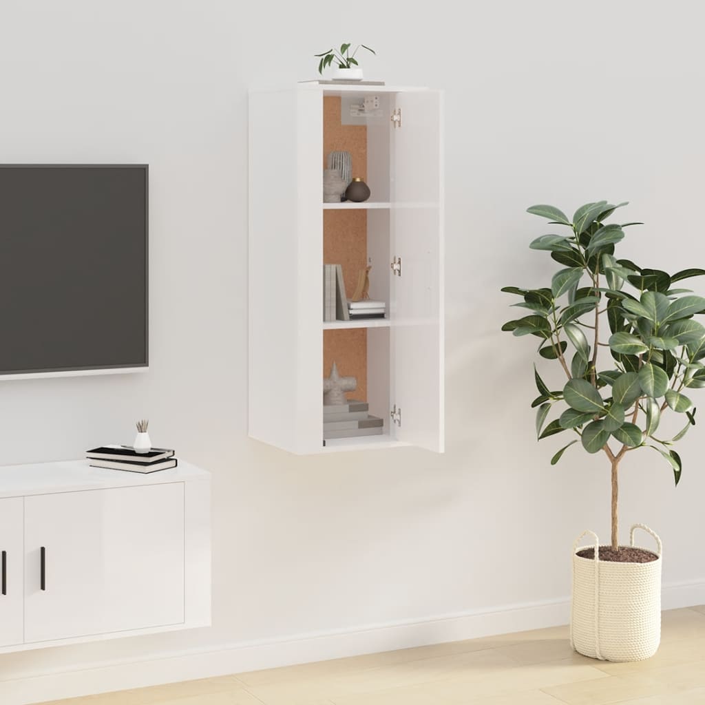 Tv-Wandmeubel 40X34,5X00 Cm 1 40 x 34.5 x 100 cm Hoogglans wit