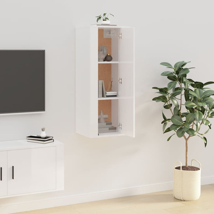 Tv-Wandmeubel 40X34,5X00 Cm 1 40 x 34.5 x 100 cm Hoogglans wit