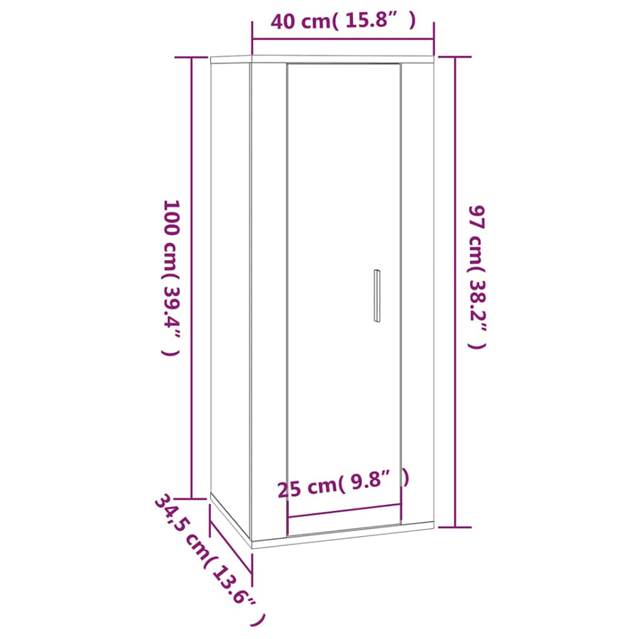 Tv-Wandmeubel 40X34,5X00 Cm 1 40 x 34.5 x 100 cm Hoogglans wit