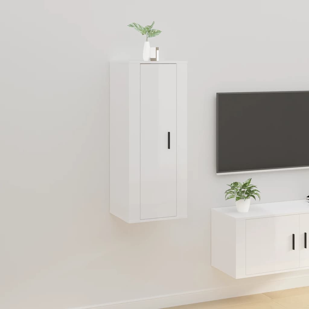 Tv-Wandmeubel 40X34,5X00 Cm 1 40 x 34.5 x 100 cm Hoogglans wit