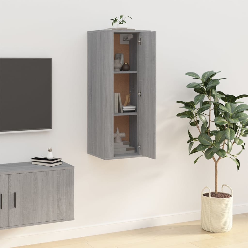 Tv-wandmeubel 40x34,5x100 cm grijs sonoma eikenkleurig