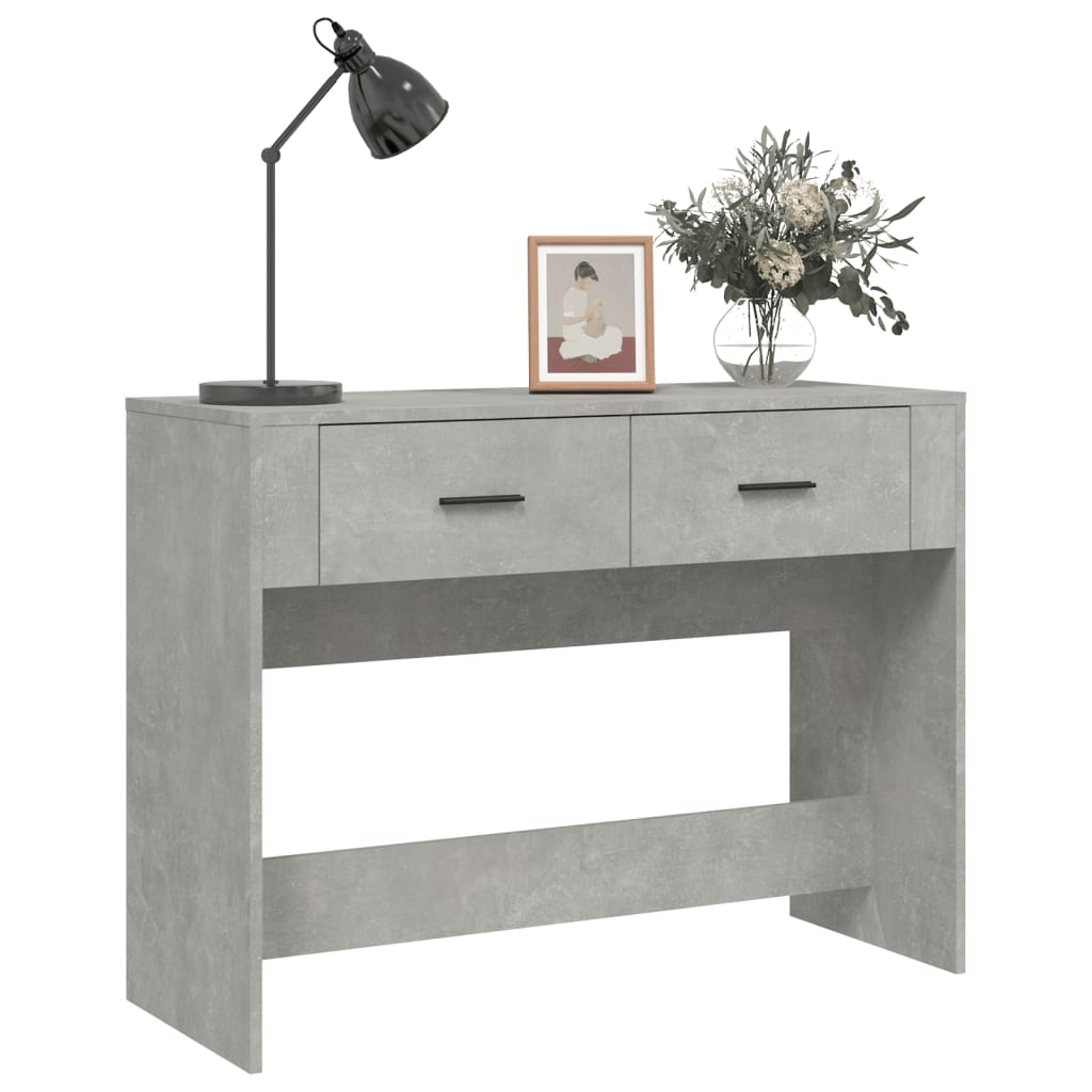 Wandtafel 100X39X75 Cm Bewerkt Hout Betongrijs