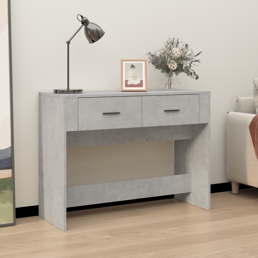 Wandtafel 100X39X75 Cm Bewerkt Hout Betongrijs