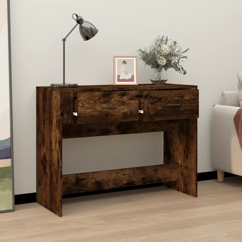 Wandtafel 100X39X75 Cm Bewerkt Hout Gerookt Eikenkleurig