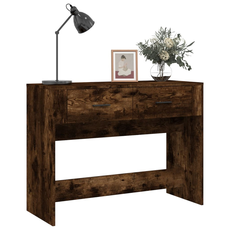 Wandtafel 100X39X75 Cm Bewerkt Hout Gerookt Eikenkleurig