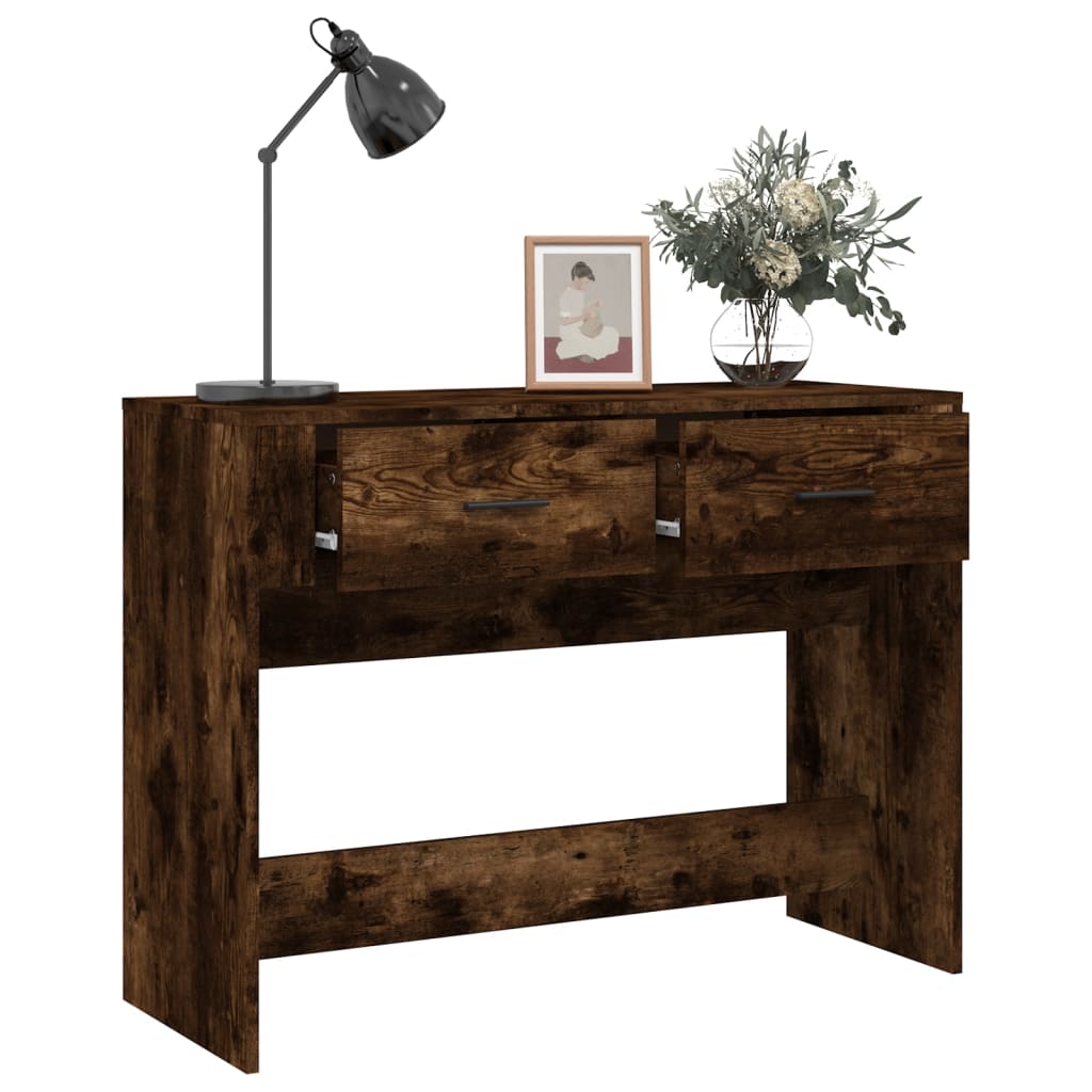 Wandtafel 100X39X75 Cm Bewerkt Hout Gerookt Eikenkleurig