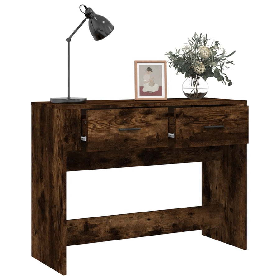 Wandtafel 100X39X75 Cm Bewerkt Hout Gerookt Eikenkleurig
