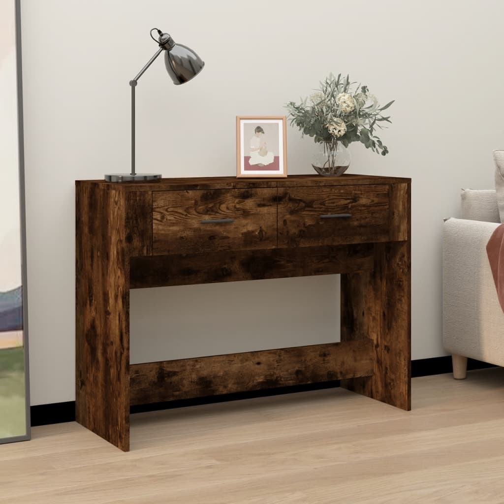 Wandtafel 100X39X75 Cm Bewerkt Hout Gerookt Eikenkleurig