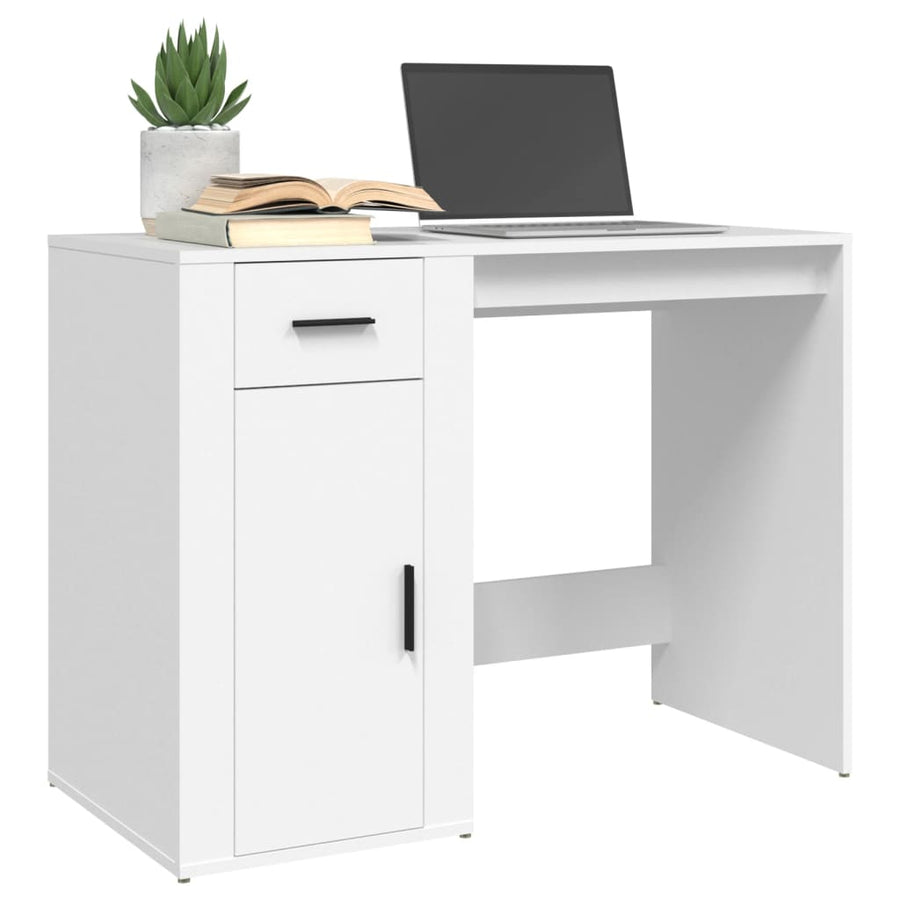 Bureau 100X49X75 Cm Bewerkt Hout Wit