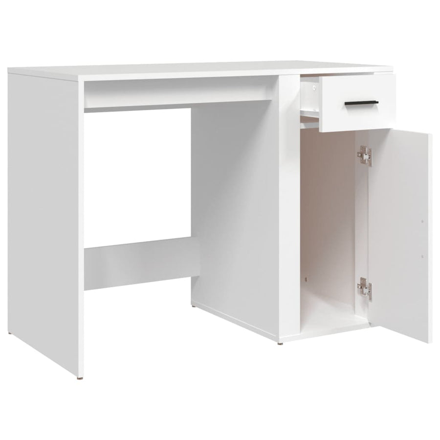 Bureau 100X49X75 Cm Bewerkt Hout Wit