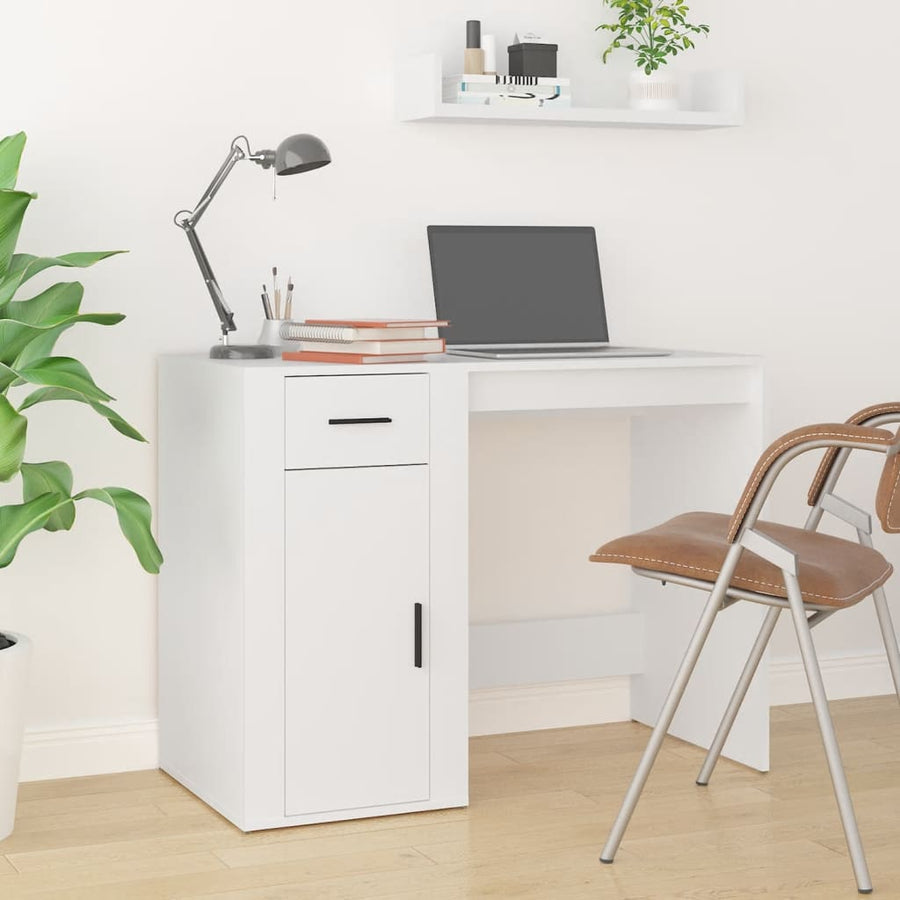 Bureau 100X49X75 Cm Bewerkt Hout Wit
