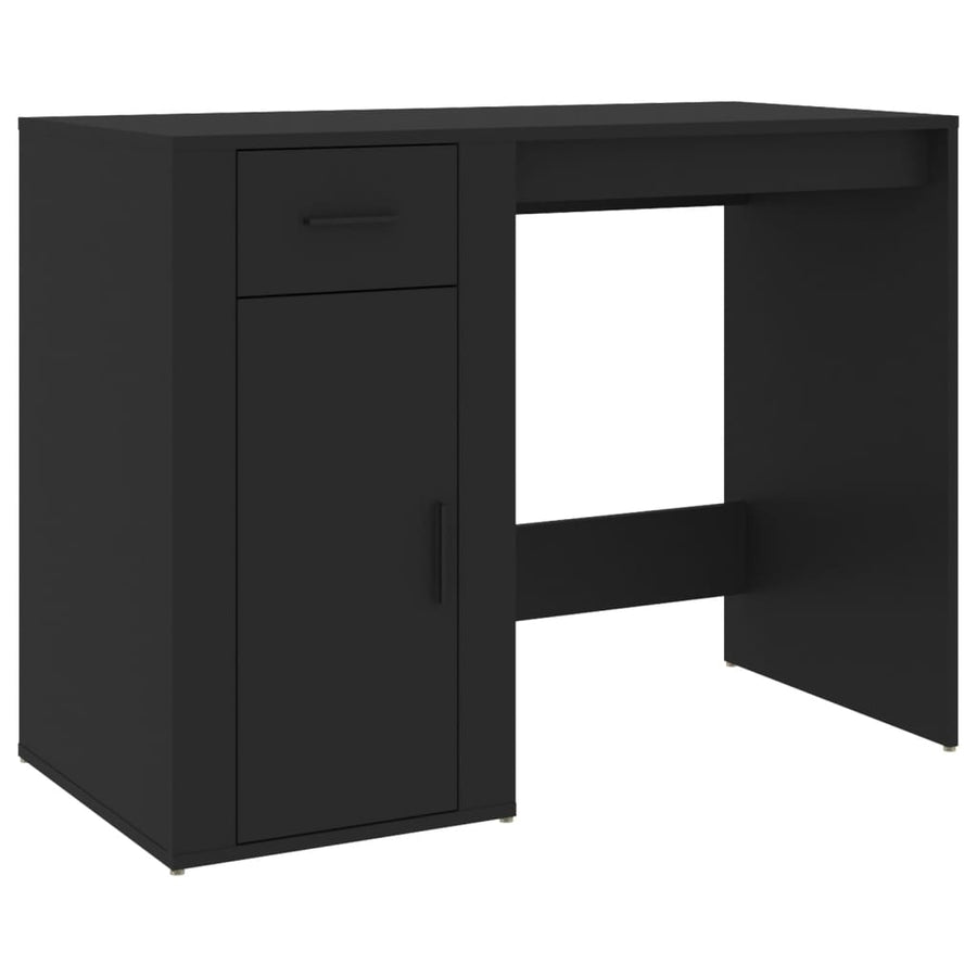 Bureau 100X49X75 Cm Bewerkt Hout Zwart