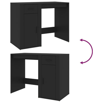 Bureau 100X49X75 Cm Bewerkt Hout Zwart