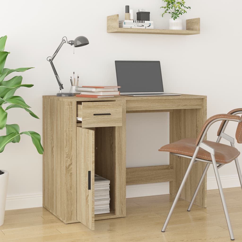 Bureau 100X49X75 Cm Bewerkt Hout Sonoma Eikenkleurig