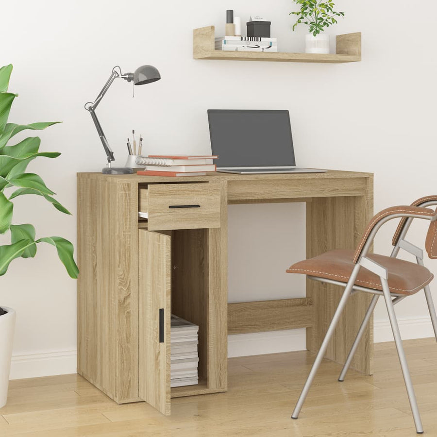 Bureau 100X49X75 Cm Bewerkt Hout Sonoma Eikenkleurig