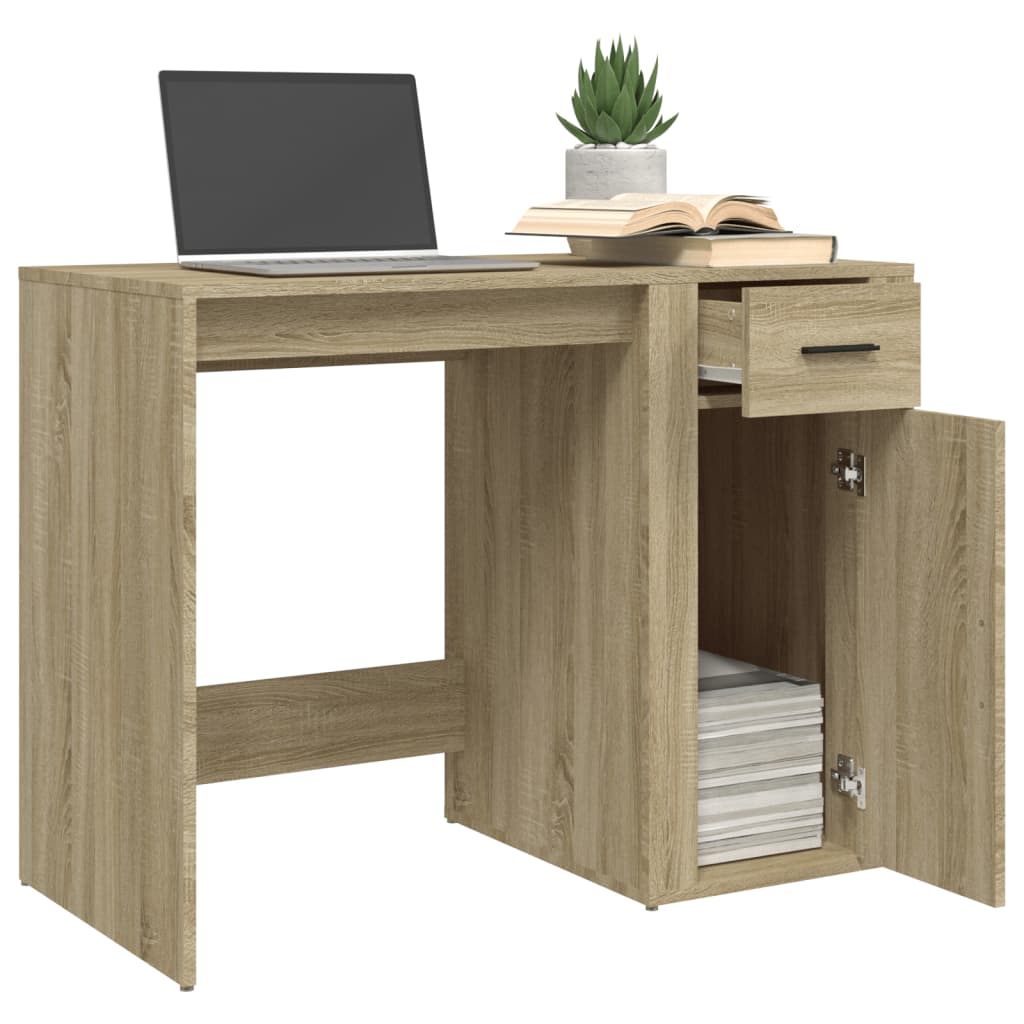 Bureau 100X49X75 Cm Bewerkt Hout Sonoma Eikenkleurig