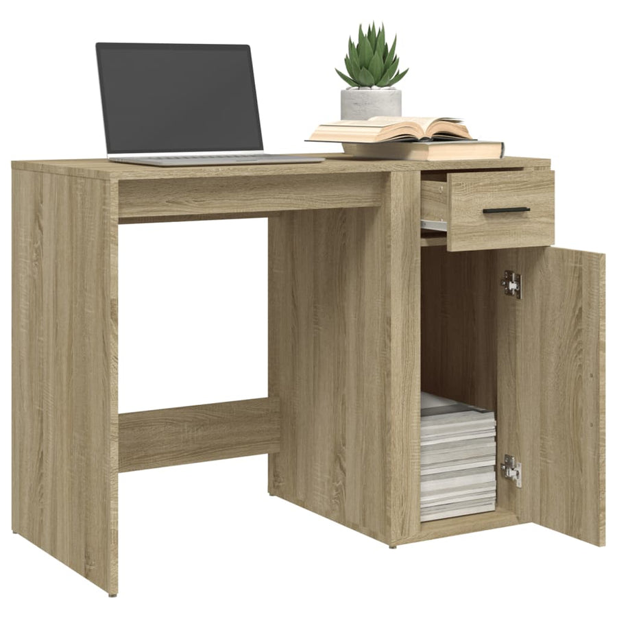 Bureau 100X49X75 Cm Bewerkt Hout Sonoma Eikenkleurig