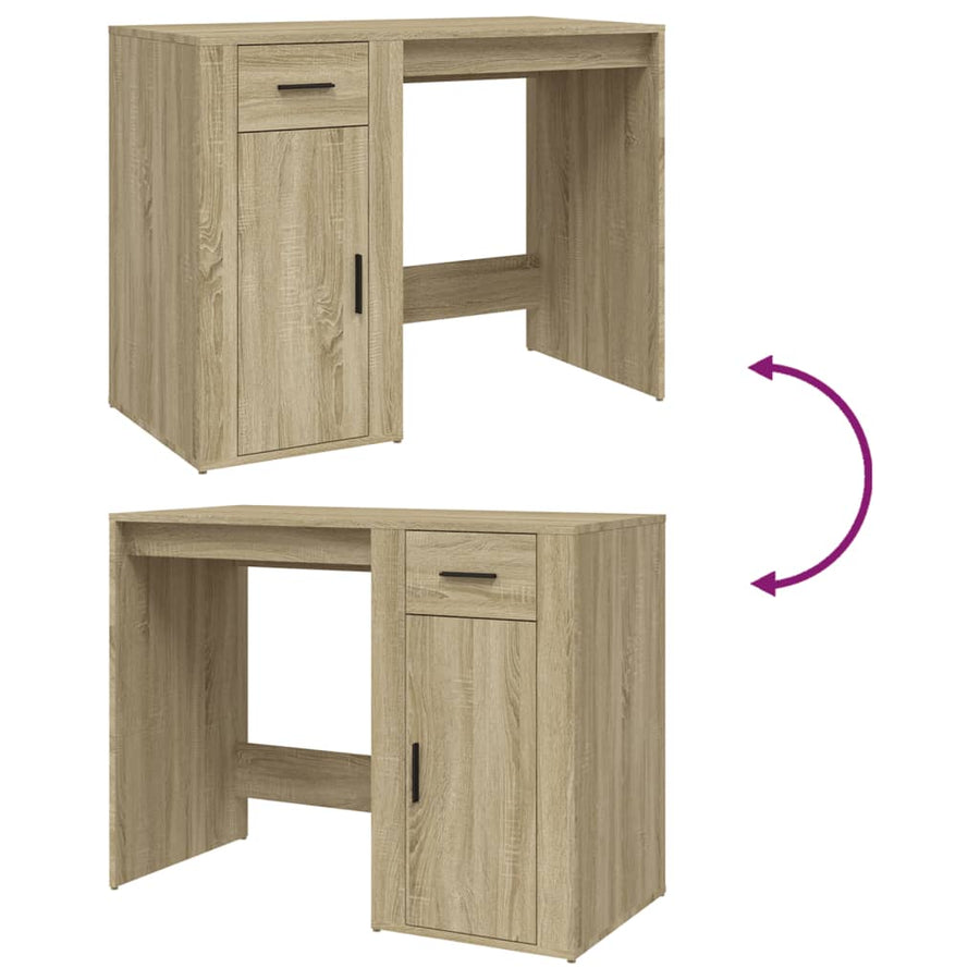 Bureau 100X49X75 Cm Bewerkt Hout Sonoma Eikenkleurig