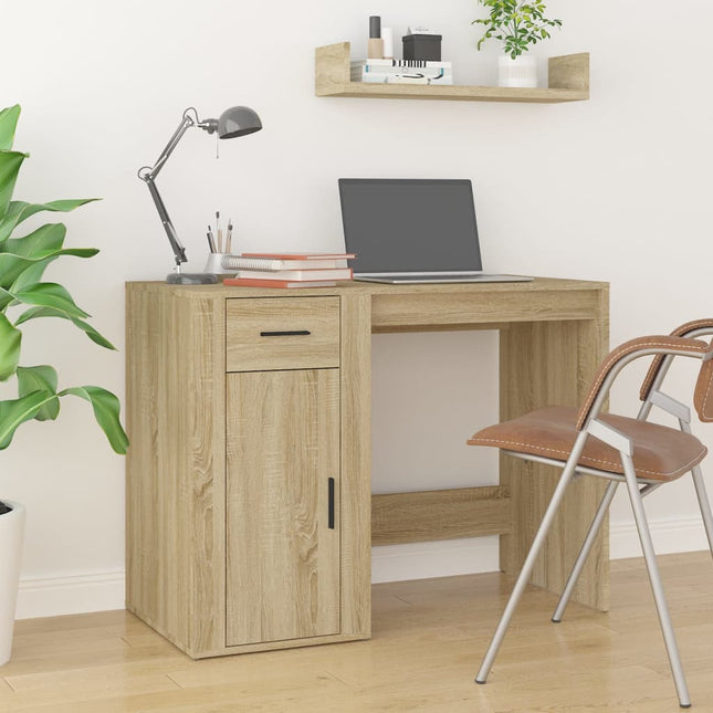 Bureau 100X49X75 Cm Bewerkt Hout Sonoma Eikenkleurig