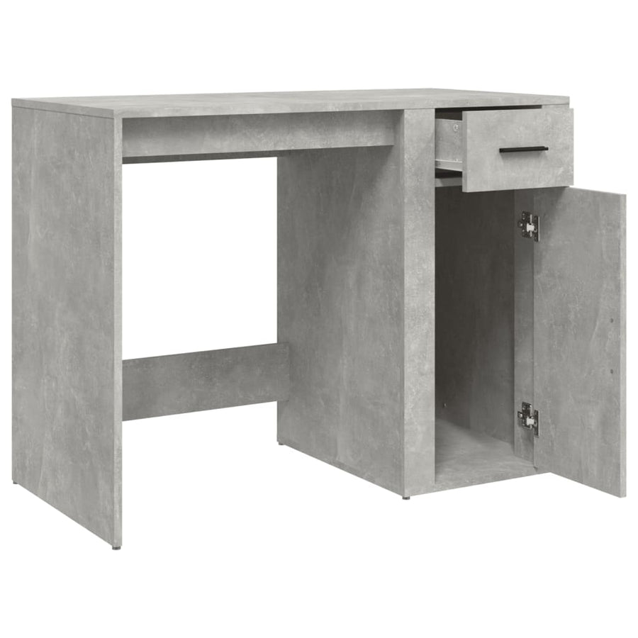 Bureau 100X49X75 Cm Bewerkt Hout Betongrijs