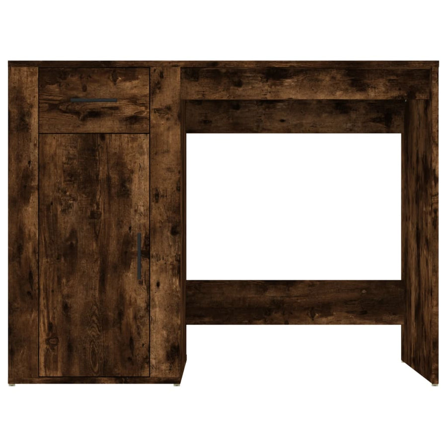 Bureau 100X49X75 Cm Bewerkt Hout Gerookt Eikenkleurig