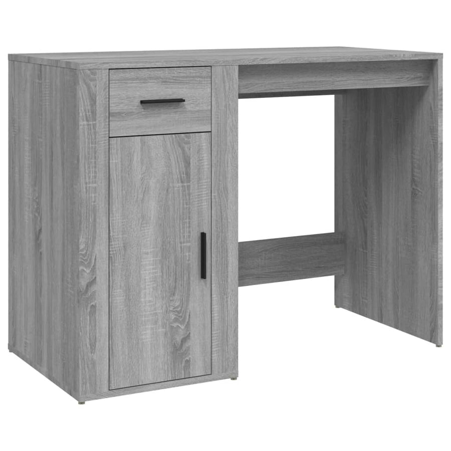 Bureau 100X49X75 Cm Bewerkt Hout Grijs Sonoma Eikenkleurig