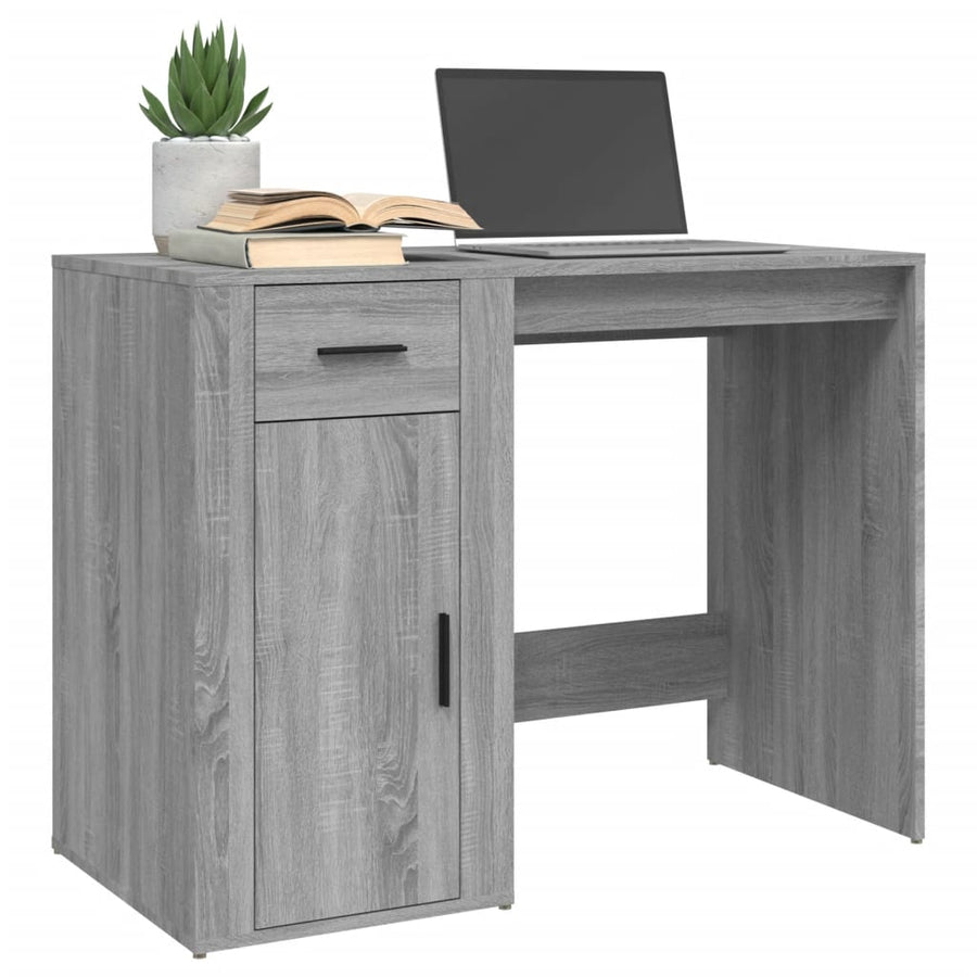 Bureau 100X49X75 Cm Bewerkt Hout Grijs Sonoma Eikenkleurig