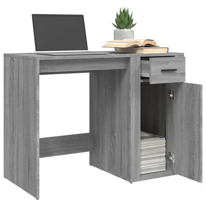 Bureau 100X49X75 Cm Bewerkt Hout Grijs Sonoma Eikenkleurig